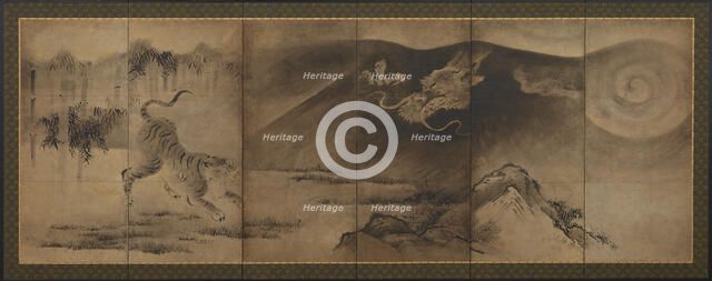 Dragon and tiger, Momoyama or Edo period, 17th century. Creator: Unknown.