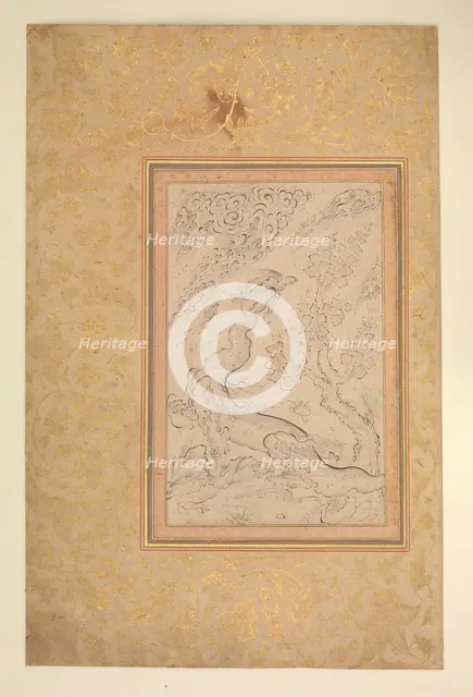 Dragon and Clouds, ca. 1600. Creator: Attributed to Sadiqi Beg.