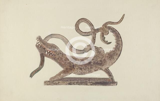 Dragon and Serpent Weather Vane, c. 1938. Creator: Betty Fuerst.