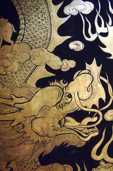 Dragon, Chinese temple door, China. Artist: Mike Smith