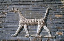 Dragon, glazed bricks, Ishtar Gate, Babylon, Iraq. Creator: Vivienne Sharp