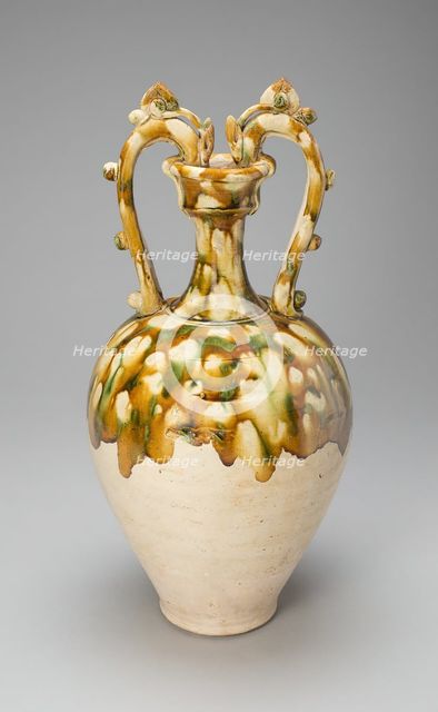 Dragon-Handled Amphora, Tang dynasty, (A.D. 618-907), 1st half of 8th century. Creator: Unknown.