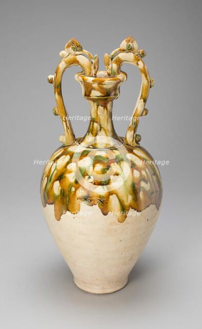 Dragon-Handled Amphora, Tang dynasty, (A.D. 618-907), 1st half of 8th century. Creator: Unknown.