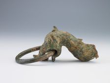 Dragon-head handle and ring (fragment), Zhou dynasty, ca. 1050-221 BCE. Creator: Unknown