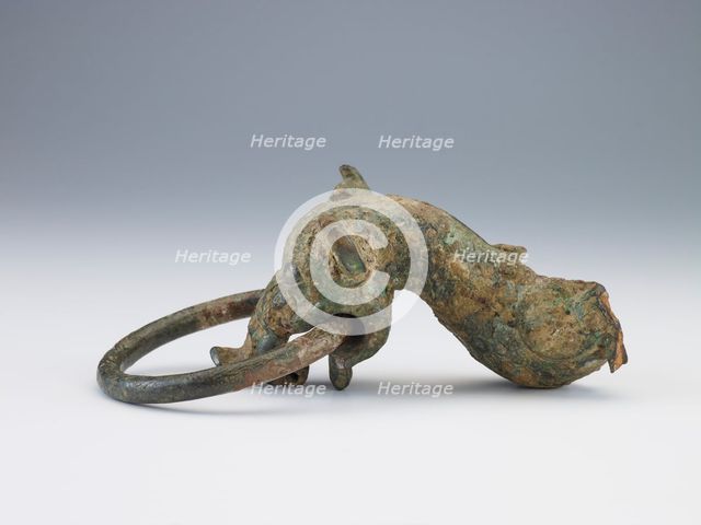 Dragon-head handle and ring (fragment), Zhou dynasty, ca. 1050-221 BCE. Creator: Unknown.