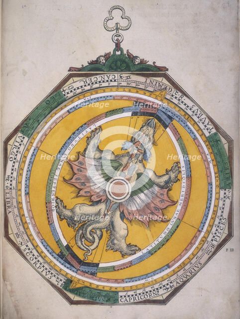 Dragon volvelle, 1540.  Creator: Michael Ostendorfer.
