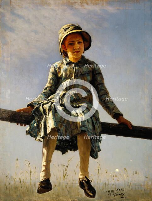 Dragonfly. Painter's daughter portrait, 1884. Artist: Repin, Ilya Yefimovich (1844-1930)