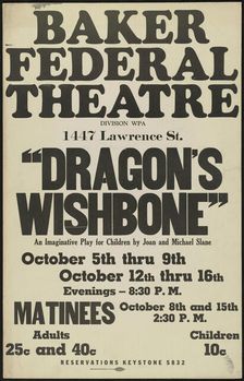 Dragon's Wishbone, Denver, 1938. Creator: Unknown