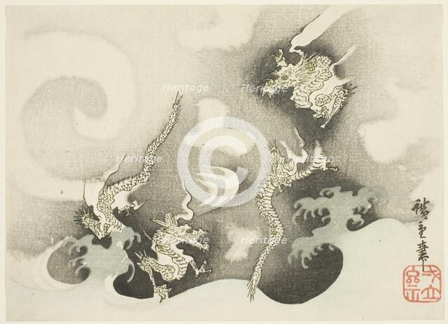 Dragons Among Clouds, 1844. Creator: Ando Hiroshige.