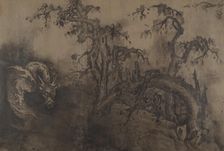 Dragons and Landscape, 14th century; plus later addition. Creator: Unknown