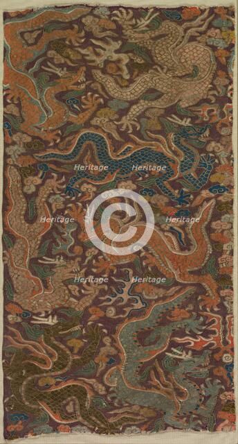 Dragons Chasing Flaming Pearls, 1200s or earlier. Creator: Unknown.