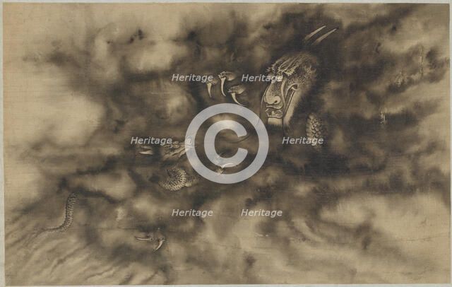 Dragons in clouds, Qing dynasty, 1684. Creator: Zhou Xun.