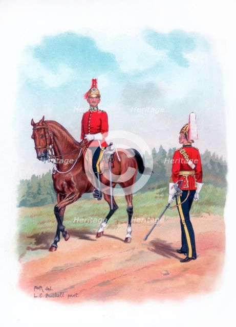 Dragoon guards, 1915.Artist: LE Buckell