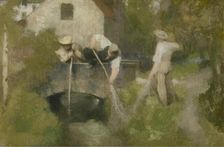 Dragging in the Woluwe, 1896. Creator: Jan Stobbaerts