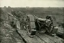 Dragging the Guns to New Advance Positions (1919). Creator: Unknown
