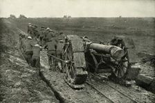 Dragging the Guns to New Advance Positions (1919). Creator: Unknown