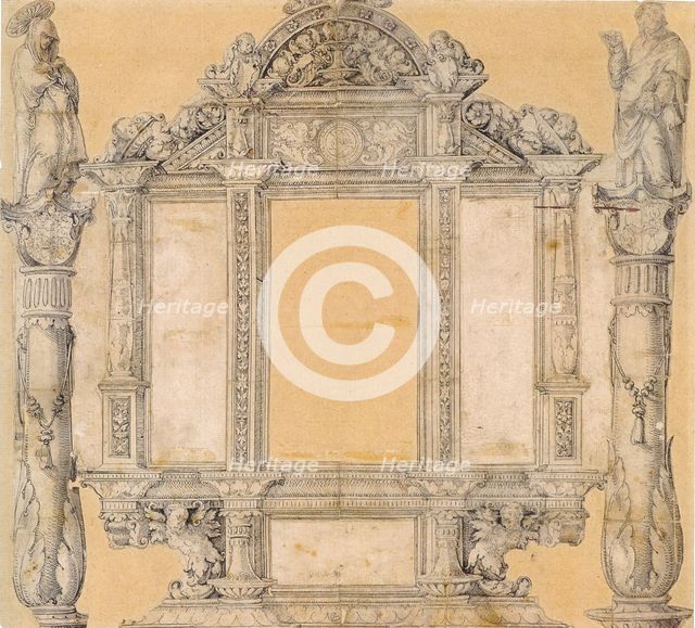 Draft for the framework of the former high altar retable of St. Martin in Messkirch, 1536. Creators: Master of Messkirch, Albrecht Durer.