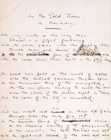 Draft of "In the Gold Room - a Harmony" by Oscar Wilde, 1881. Creator: Oscar Wilde