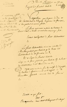 Draft of the...reestablishment of the Gregorian calendar, 29 August 1805, (1921). Creator: Unknown