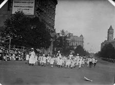 Draft Parade - Children, 1917. Creator: Harris & Ewing