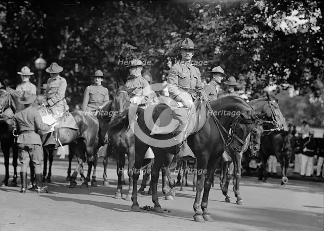 Draft Parade - General Joseph E. Kuhn, Center Front; General George H. Harries, Left of Kuhn, 1917. Creator: Harris & Ewing.