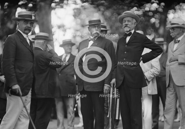 Draft Parade - Senators Saulsbury; Warren; Lodge, 1917. Creator: Harris & Ewing.