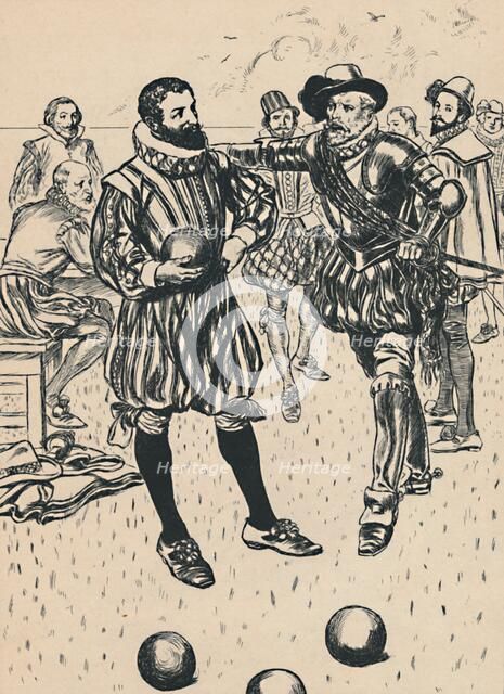 'Drake is Told That The Armada Is Approaching', c1907. Artist: Unknown.