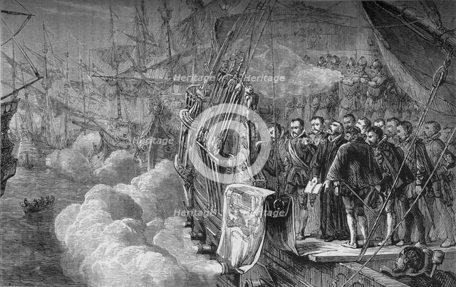 'Drake's Funeral', January 1596, (c1880). Artist: Unknown.