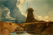 Draining Mill, Lincolnshire 1810, (1947). Creator: John Sell Cotman