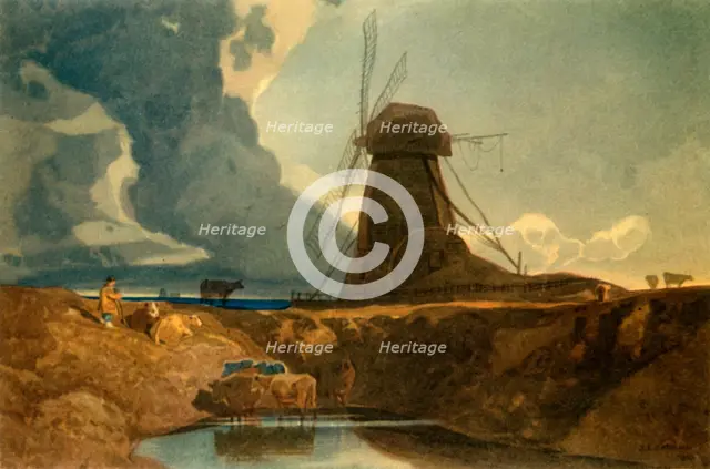 'Draining Mill, Lincolnshire', 1810, (1947).  Creator: John Sell Cotman.