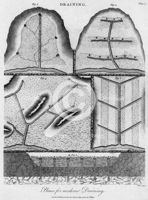 Draining plans, 1803.Artist: J Pass