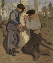 Draining the Sap, 1916. Creator: Juho Rissanen