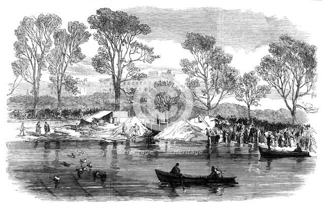 Draining the Serpentine River, Hyde Park, London, 1869. Artist: Unknown