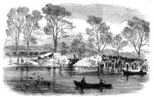 Draining the Serpentine River, Hyde Park, London, 1869