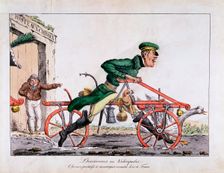Draisienne or velocipede, France, 1818. Creator: Unknown