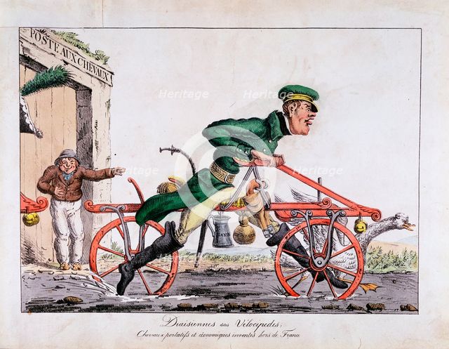 Draisienne or velocipede, France, 1818. Creator: Unknown.