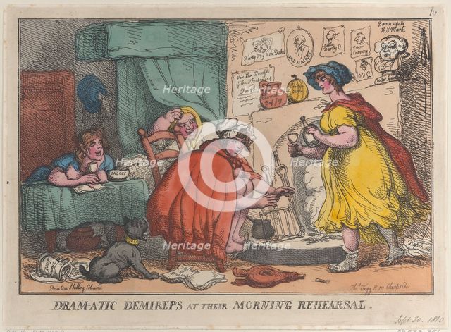 Dram-a-tic Demireps at their Morning Rehearsal, September 30, 1810., September 30, 1810. Creator: Thomas Rowlandson.