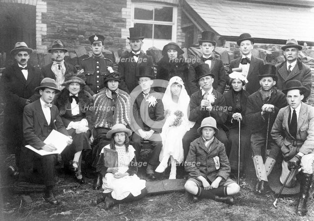 Drama company from Bethel Chapel, Tonyrefail, in production 'Ocshwn Pencoedmor', c1920s, Creator: Unknown.