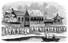 Dramatic performance in the open air 1847. Artist: B Clayton