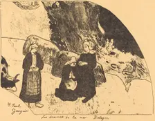 Dramas of the Sea, Brittany (Les drames de la mer, Bretagne), 1889. Creator: Paul Gauguin