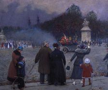 Drapeau allemand porté aux Invalides, c. 1914. Creator: Béraud, Jean (1849-1936)