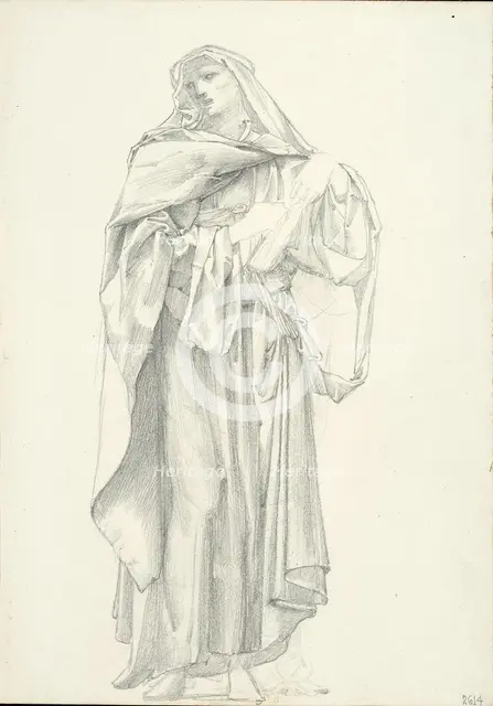 Draped Male Figure (sketchbook #2614), c. 1873-77. Creator: Sir Edward Coley Burne-Jones.