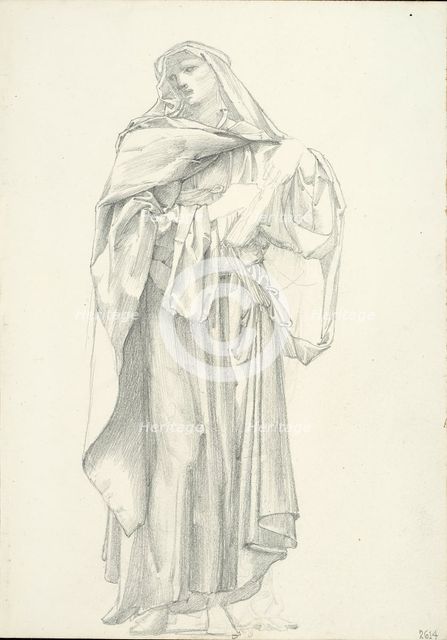 Draped Male Figure (sketchbook #2614), c. 1873-77. Creator: Sir Edward Coley Burne-Jones.