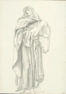 Draped Male Figure (sketchbook #2614), c. 1873-77. Creator: Sir Edward Coley Burne-Jones