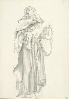 Draped Male Figure (sketchbook #2614), c. 1873-77. Creator: Sir Edward Coley Burne-Jones