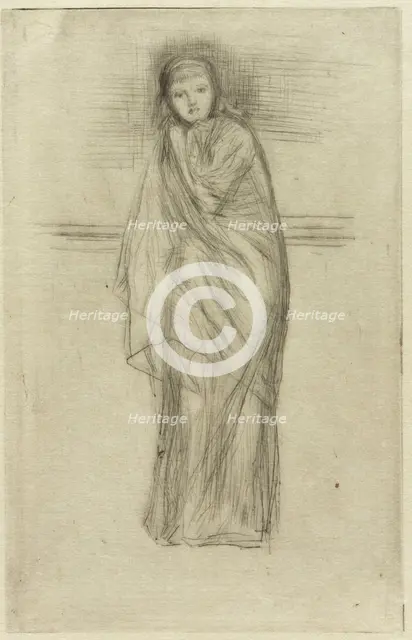 Draped Model, 1870. Creator: James Abbott McNeill Whistler.