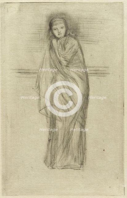 Draped Model, 1870. Creator: James Abbott McNeill Whistler.