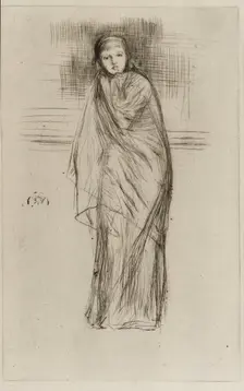 Draped Model, 1870. Creator: James Abbott McNeill Whistler