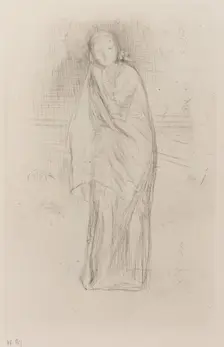 Draped Model, 1870. Creator: James Abbott McNeill Whistler