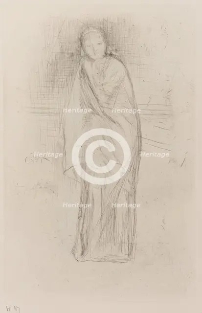 Draped Model, 1870. Creator: James Abbott McNeill Whistler.